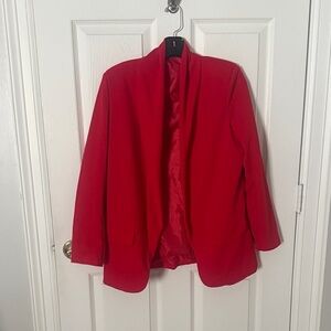 Boohoo Vibrant Red Women's Blazer drapery oversized size 4